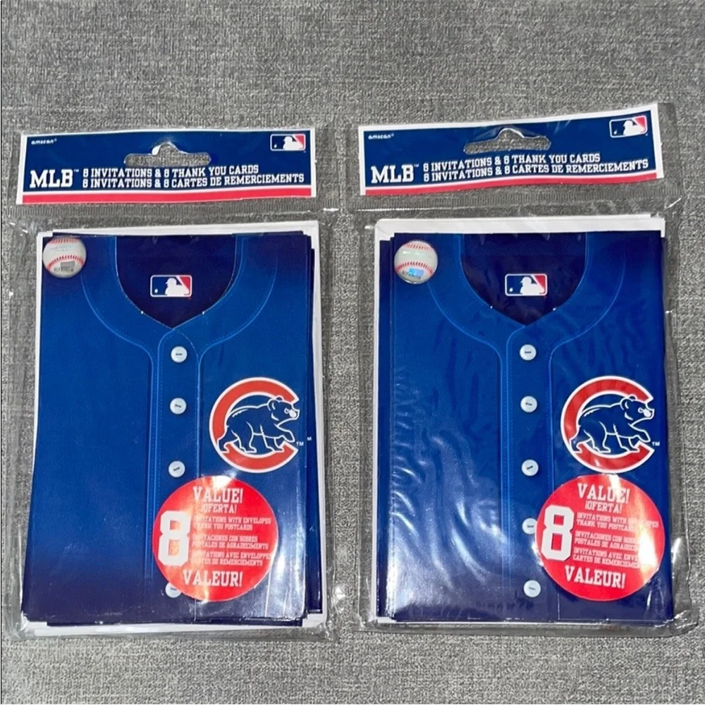 MLB Chicago Cubs Baseball Invitations and Thank You Cards - 2 Pack